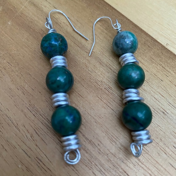 Artisan Lapis Chrysocolla Necklace and Earrings - Picture 6 of 8